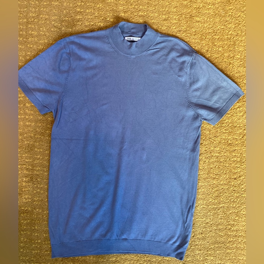 Zara men’s mock neck short sleeve sweater